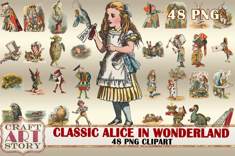 classic-alice-in-wonderland-clipart-48-png-digital-stickers