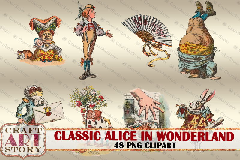 classic-alice-in-wonderland-clipart-48-png-digital-stickers