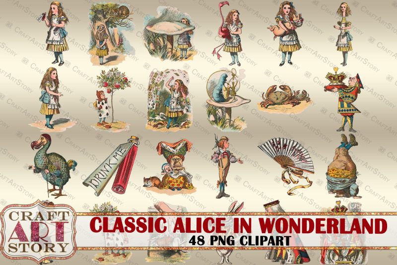 classic-alice-in-wonderland-clipart-48-png-digital-stickers