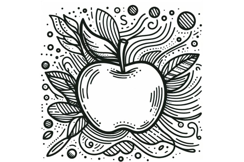 12-apple-fruit-isolated-in-line-set