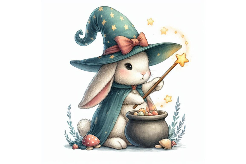 12-rabbit-wizard-digital-watercoset