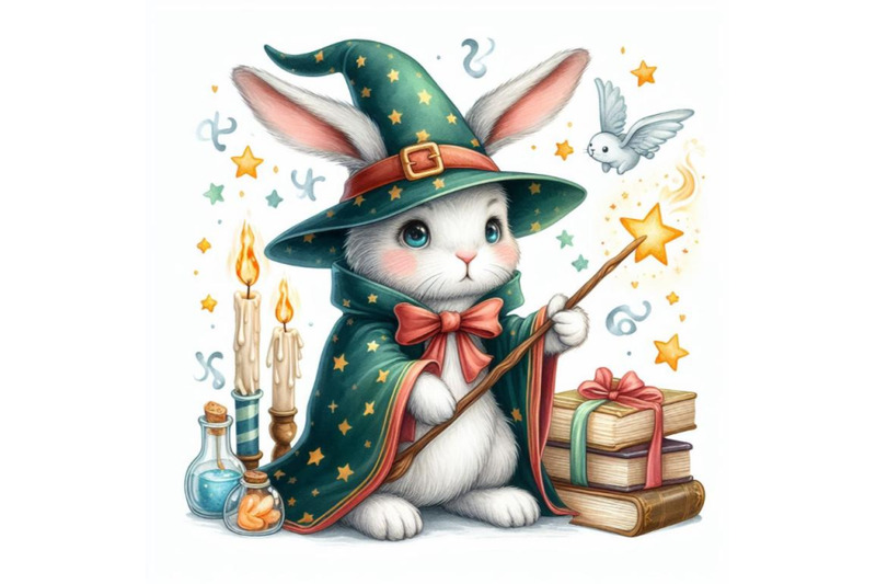 12-rabbit-wizard-digital-watercoset