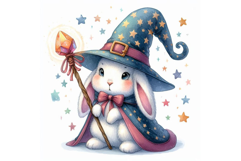 12-rabbit-wizard-digital-watercoset