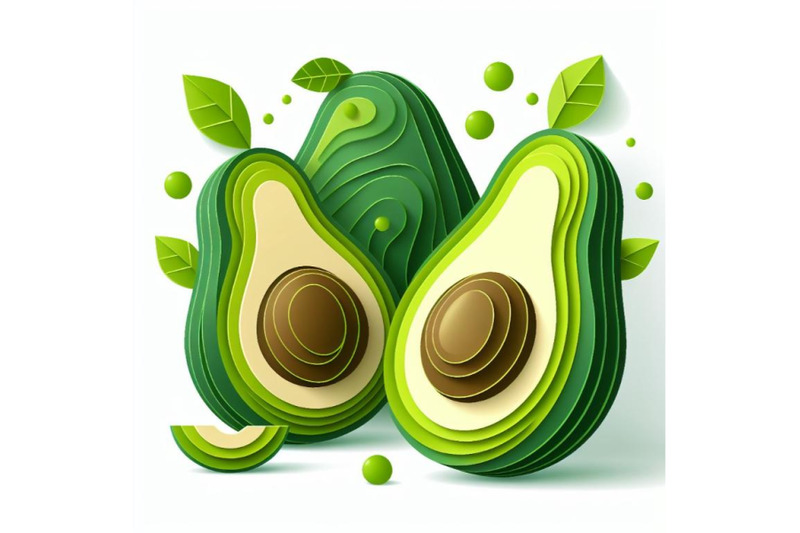 12-vector-paper-cut-green-avocadset