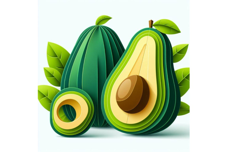 12-vector-paper-cut-green-avocadset