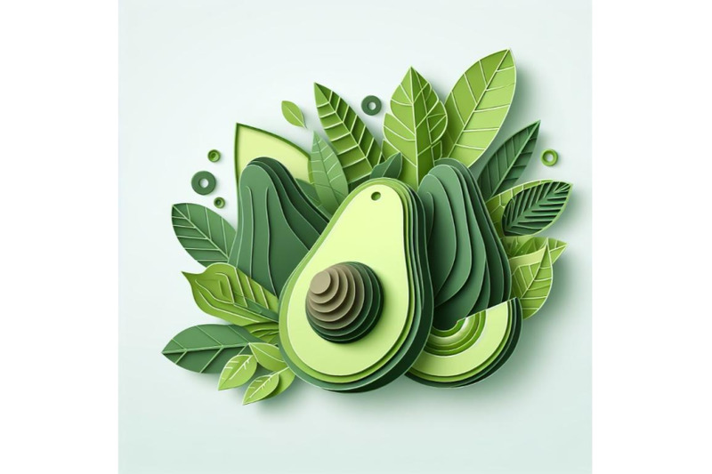 12-vector-paper-cut-green-avocadset