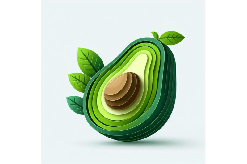 12-vector-paper-cut-green-avocadset