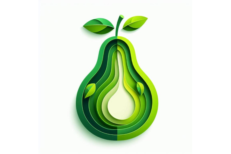 12-vector-paper-cut-green-pear-fset