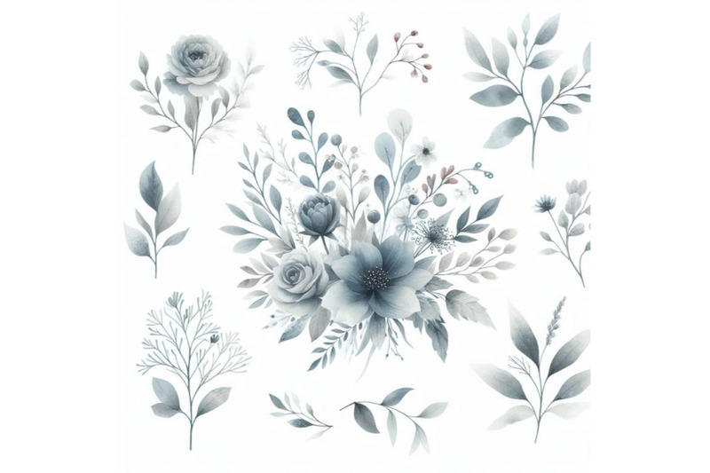 12-watercolor-dusty-blue-floral-set