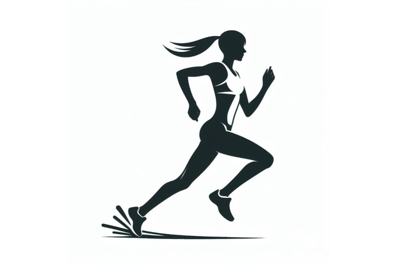 12-running-athletes-vector-symbol-set