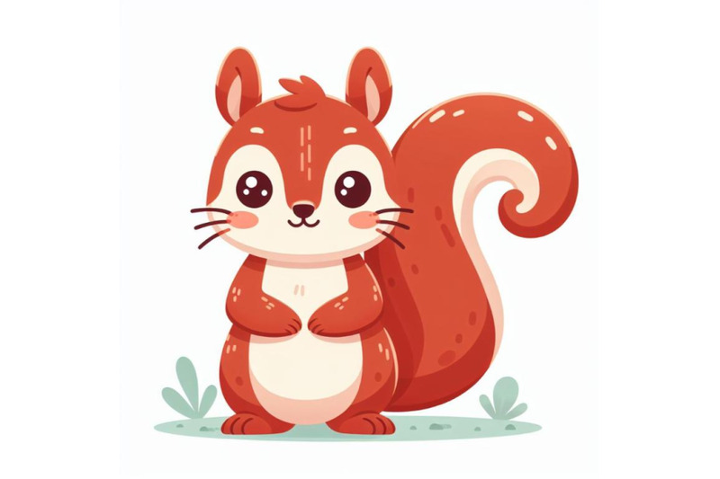 12-cute-cartoon-squirrel-in-flatset