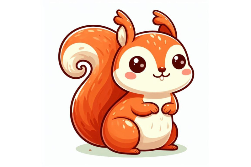 12-cute-cartoon-squirrel-in-flatset