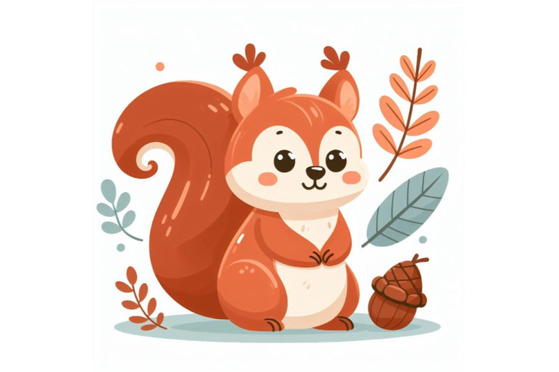 12-cute-cartoon-squirrel-in-flatset