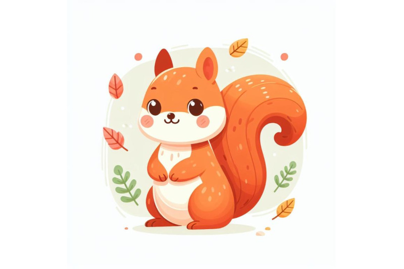 12-cute-cartoon-squirrel-in-flatset