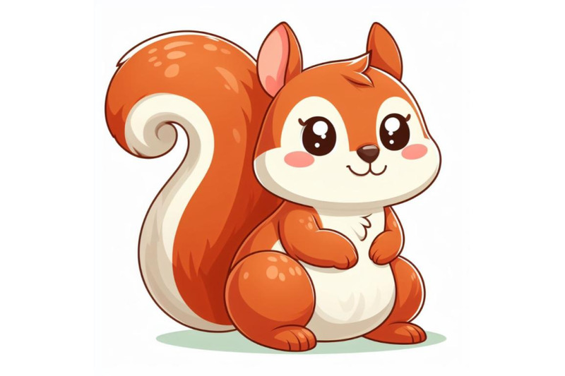 12-cute-cartoon-squirrel-in-flatset