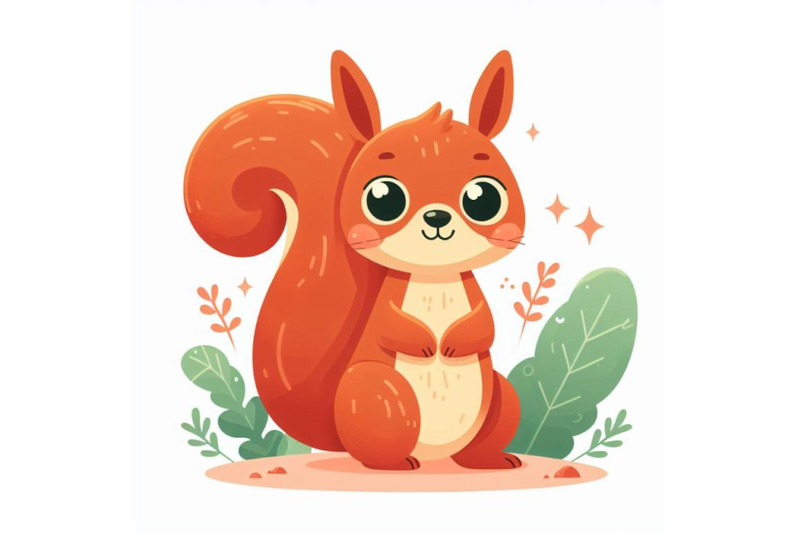 12-cute-cartoon-squirrel-in-flatset