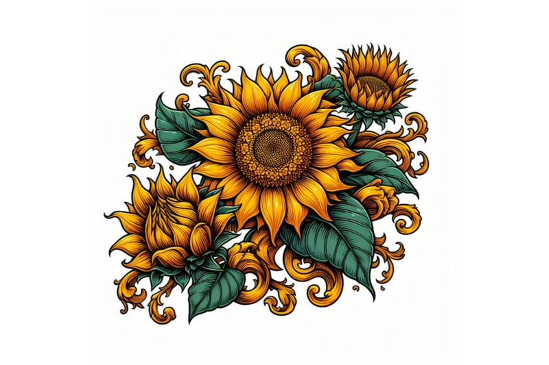 12-oriental-thai-sunflower-hand-set