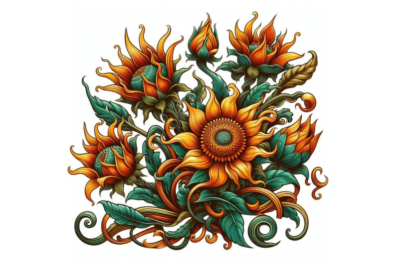 12-oriental-thai-sunflower-hand-set