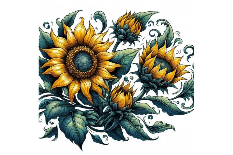 12-oriental-thai-sunflower-hand-set