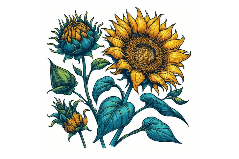 12-oriental-thai-sunflower-hand-set