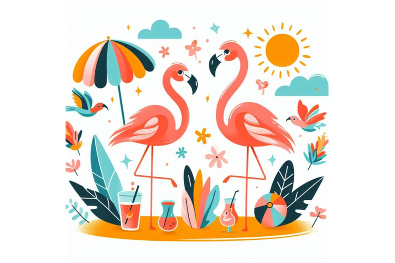 12-cartoon-flat-cute-flamingo-biset