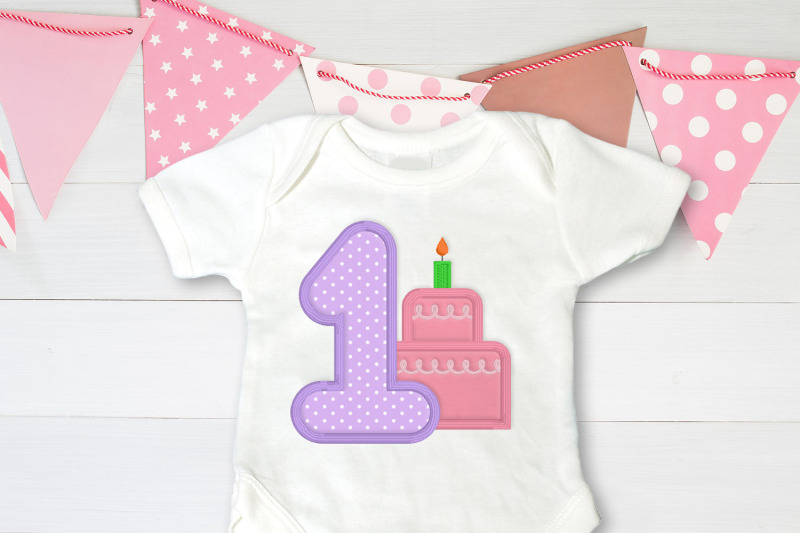 first-birthday-1-with-cake-applique-embroidery