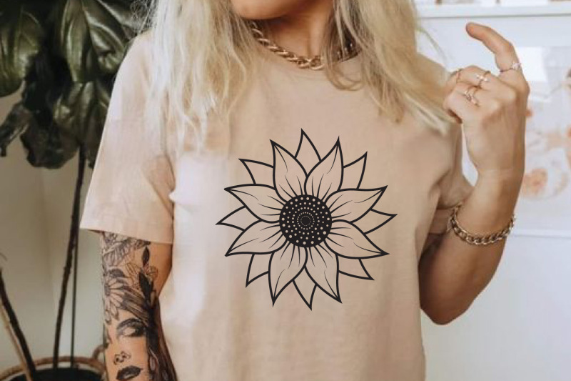 sunflower-svg-sunflower-artline-vector