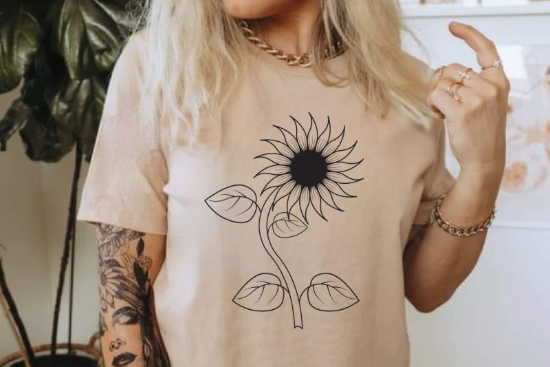 sunflower-svg-sunflower-sketch-vector-design