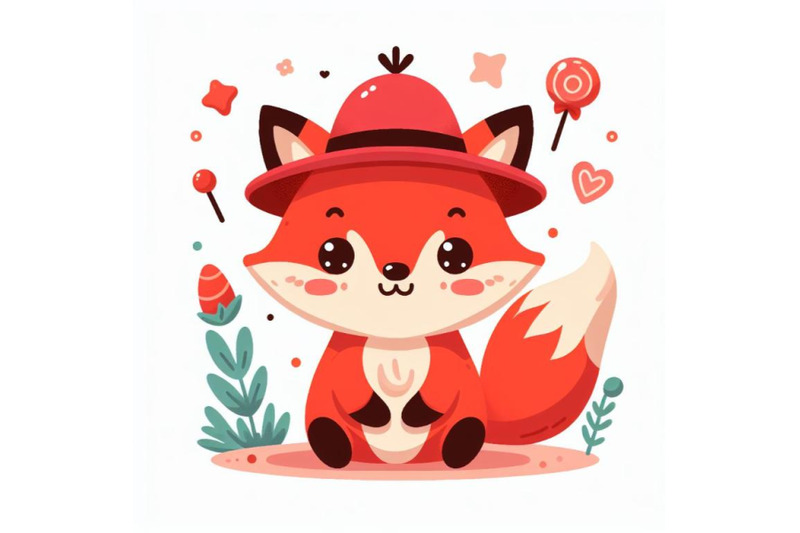 12-cute-fox-cartoon-withset