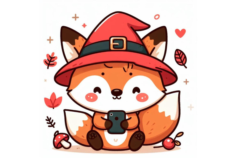 12-cute-fox-cartoon-withset