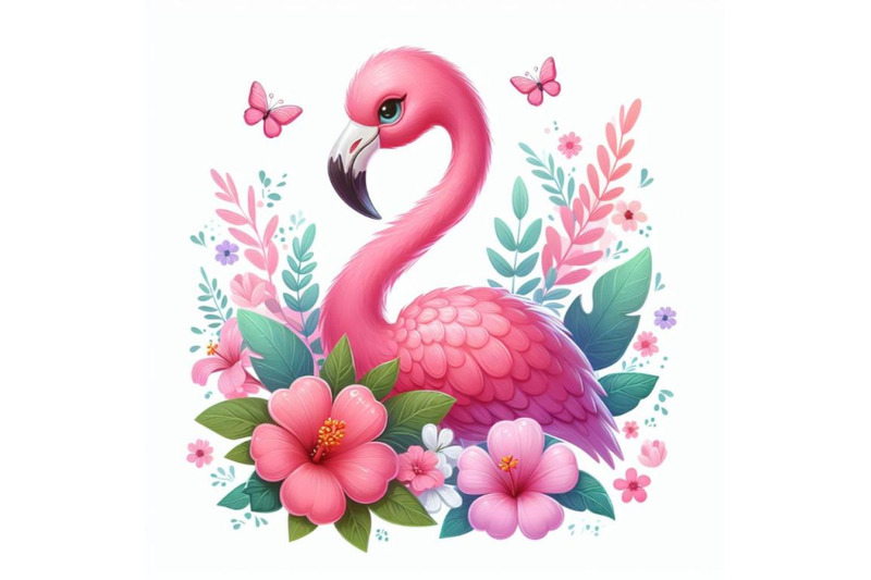 12-pink-flamingo-with-flowers-dset