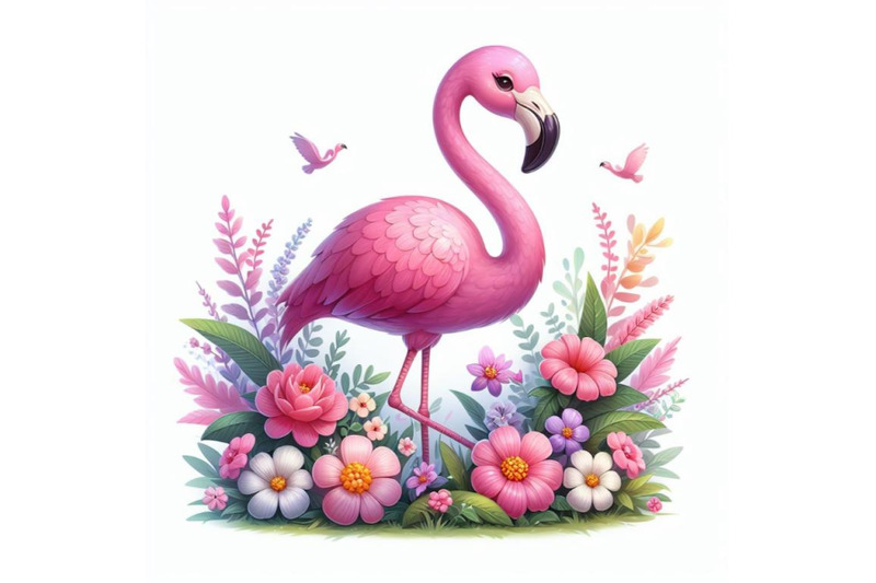 12-pink-flamingo-with-flowers-dset