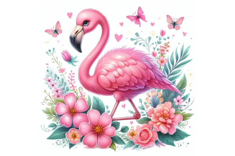 12-pink-flamingo-with-flowers-dset