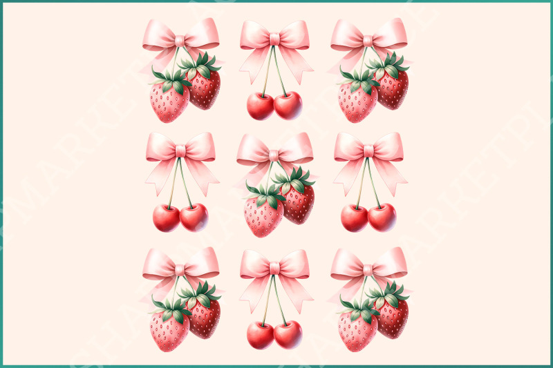 cherry-bow-png-strawberry-design-pink-bow-coquette-aesthetic-sublimation-png-for-soft-girl-cottagecore-preppy-gift-for-her-download