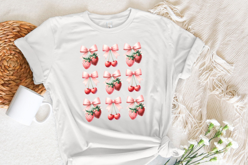 cherry-bow-png-strawberry-design-pink-bow-coquette-aesthetic-sublimation-png-for-soft-girl-cottagecore-preppy-gift-for-her-download