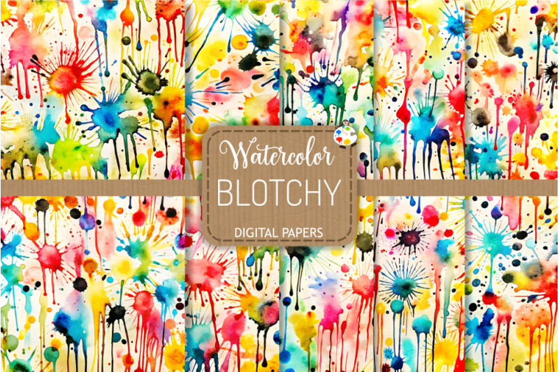 blotchy-grunge-watercolor-paint-splatter-papers