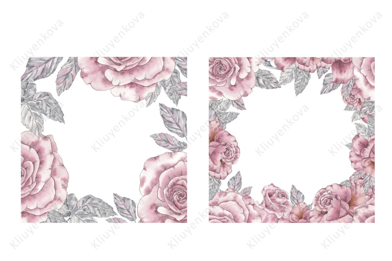 watercolor-frames-flower-peony-rose-wreath-seamless-border