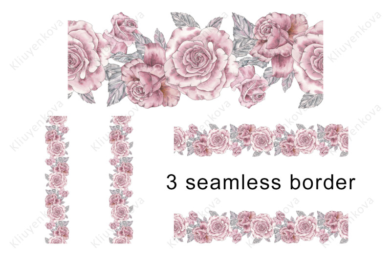 watercolor-frames-flower-peony-rose-wreath-seamless-border