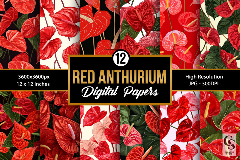 red-anthurium-flowers-digital-papers