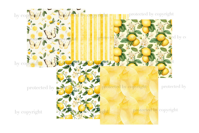 lemon-digital-paper-citrus-pattern-bundle