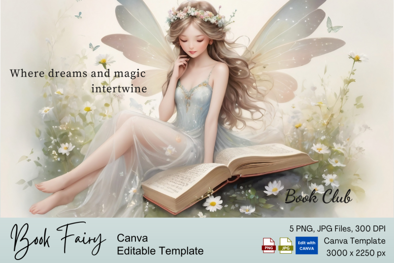 book-fairy-quote-canva-editable-template