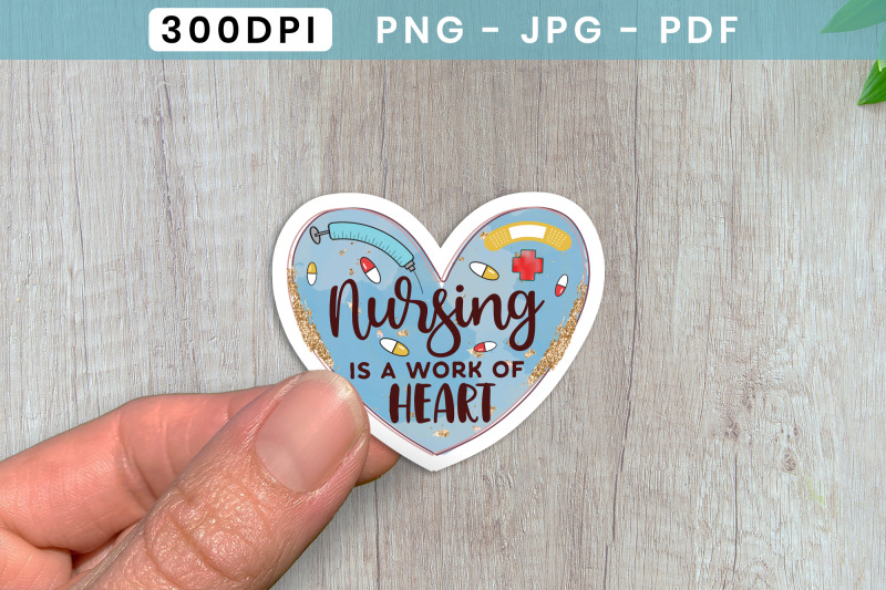 nursing-is-a-work-of-heart-nurse-stickers