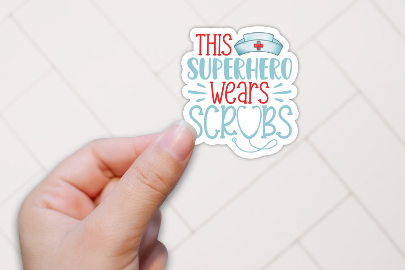 this-superhero-wears-scrubs-nurse-sticker-png