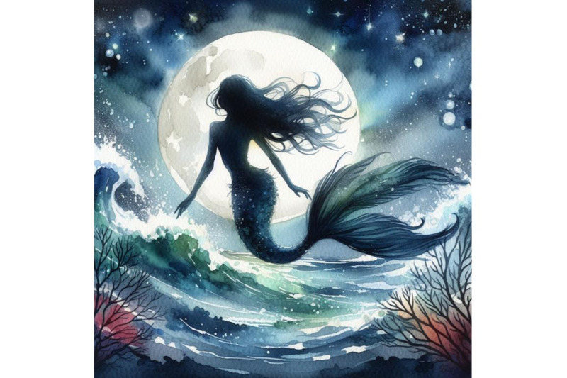 watercolor-mermaid-silhouette