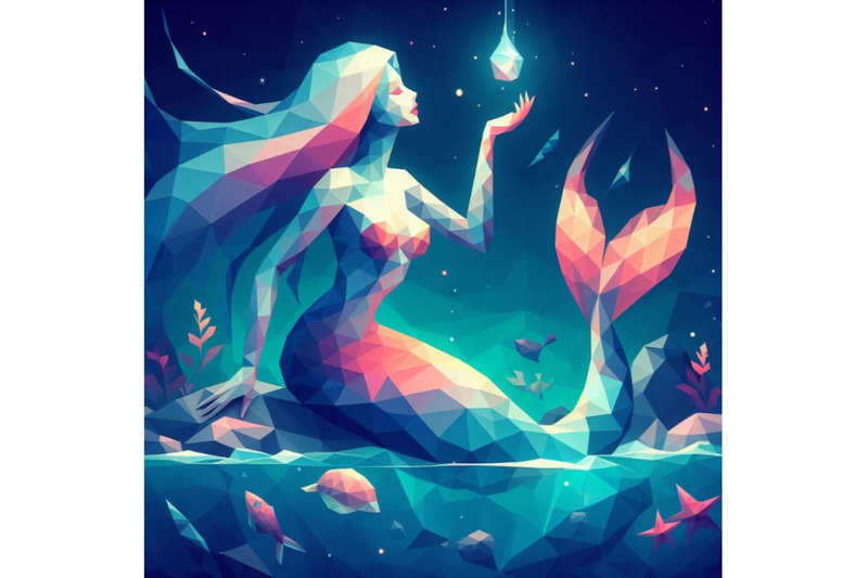 12-low-poly-mermaid-triangle-myt-bundle