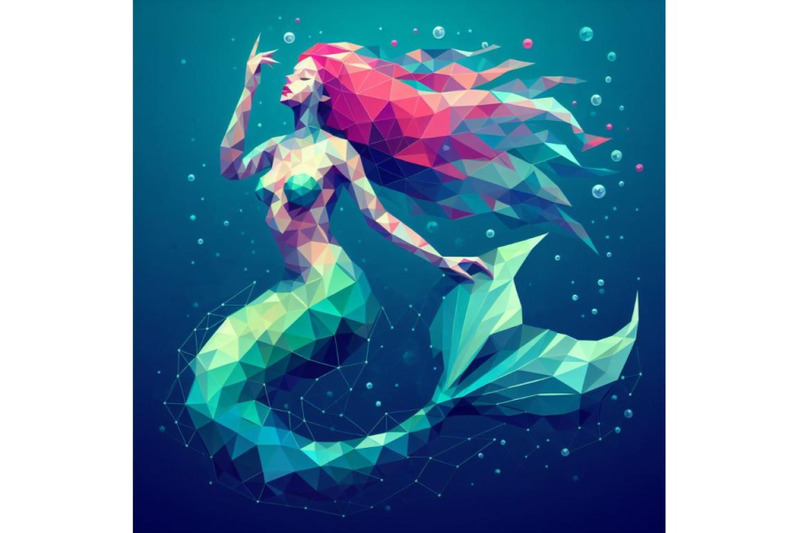 12-low-poly-mermaid-triangle-myt-bundle