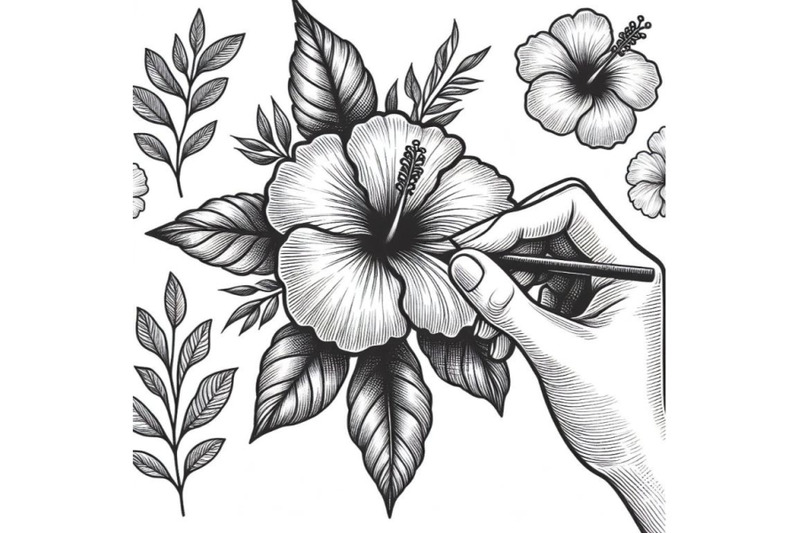 12-hand-drawing-hibiscus-flower-bundle