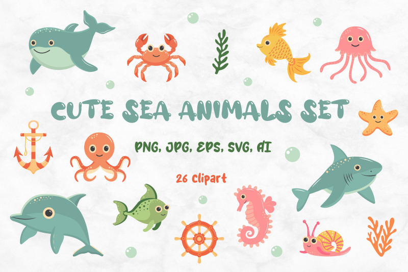cute-sea-animals-set