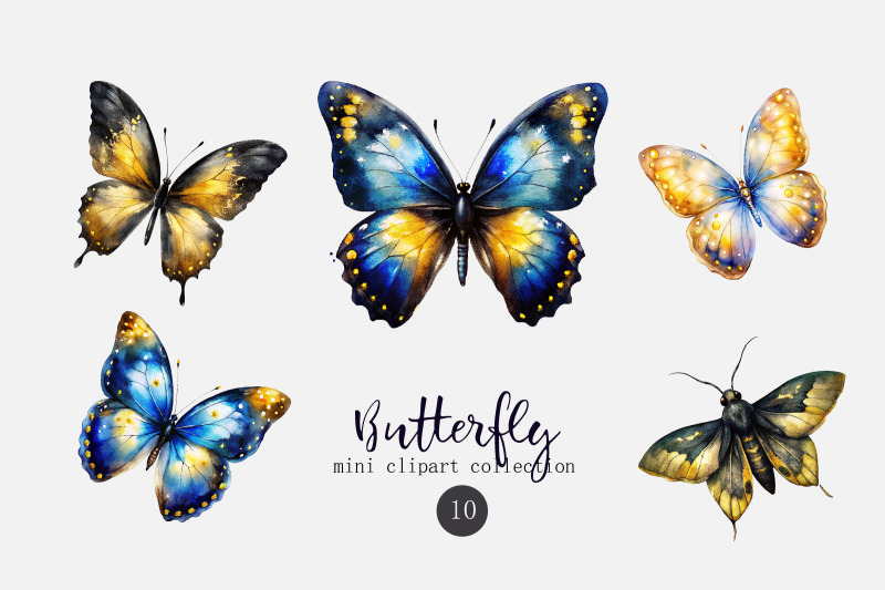 butterfly-watercolor-clipart-set