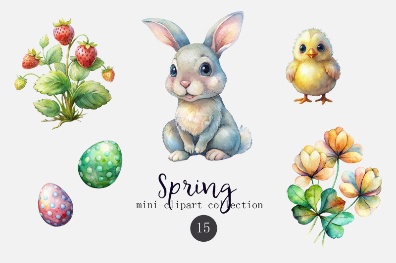 spring-watercolor-clipart-set